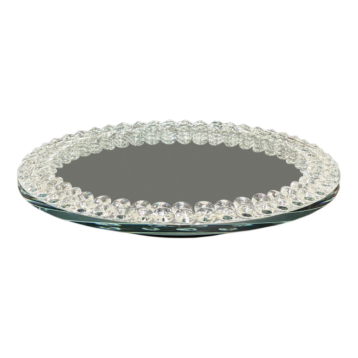 Ambrose Exquisite Lazy Susan Mirrored Spinning Tray In White