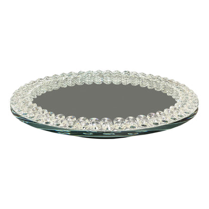 Ambrose Exquisite Lazy Susan Mirrored Spinning Tray In White