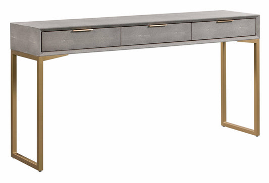 Pesce - Shagreen Console Table - Pearl Silver