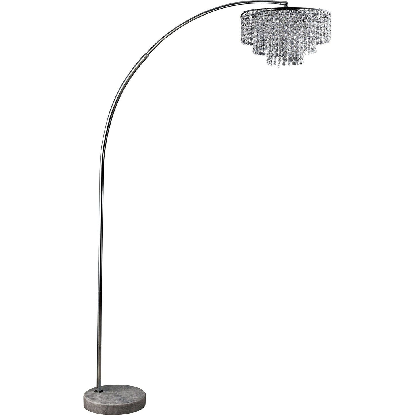 Julie - Crystal Chrome Arc Lamp - Pearl Silver