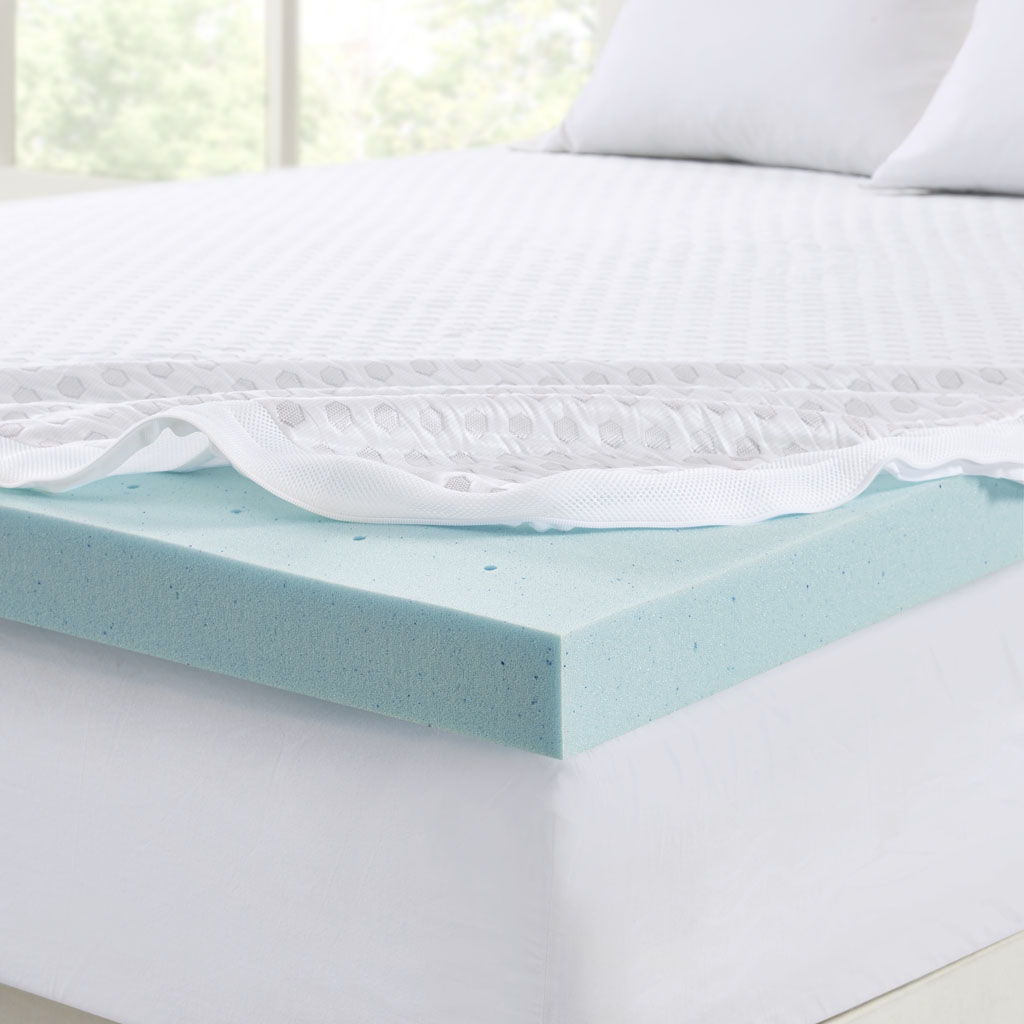 Hypoallergenic 3" Cooling Gel Memory Foam Mattress Topper With Removable Cooling Cover - White