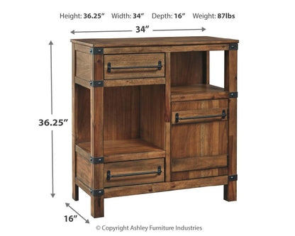 Roybeck - Light Brown / Bronze - Accent Cabinet