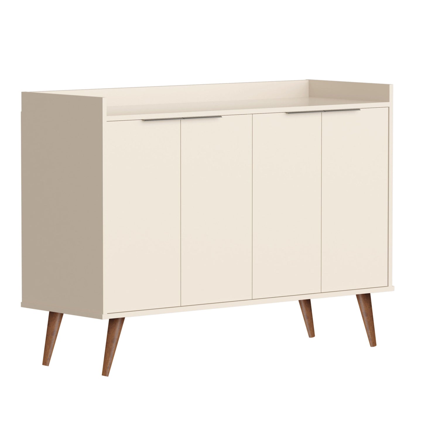 Buffet Accent Chest With Six Shelves - Off-White And Natural