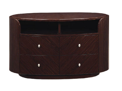 Cabinet Enclosed Storage TV Stand - Dark Brown