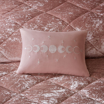 Felicia Twin Long Velvet Duvet Cover Set - Pink