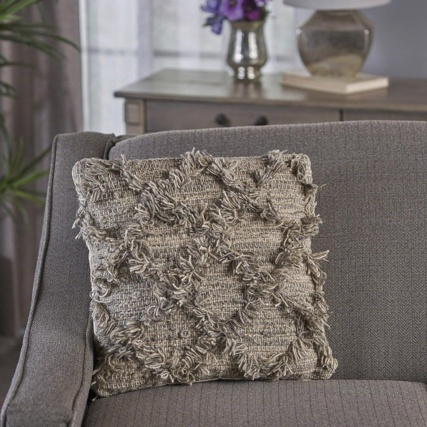 Jucar Pillow - Beige / Gray