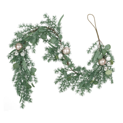 5.5' Pinedeedle Garland With Ball - Green