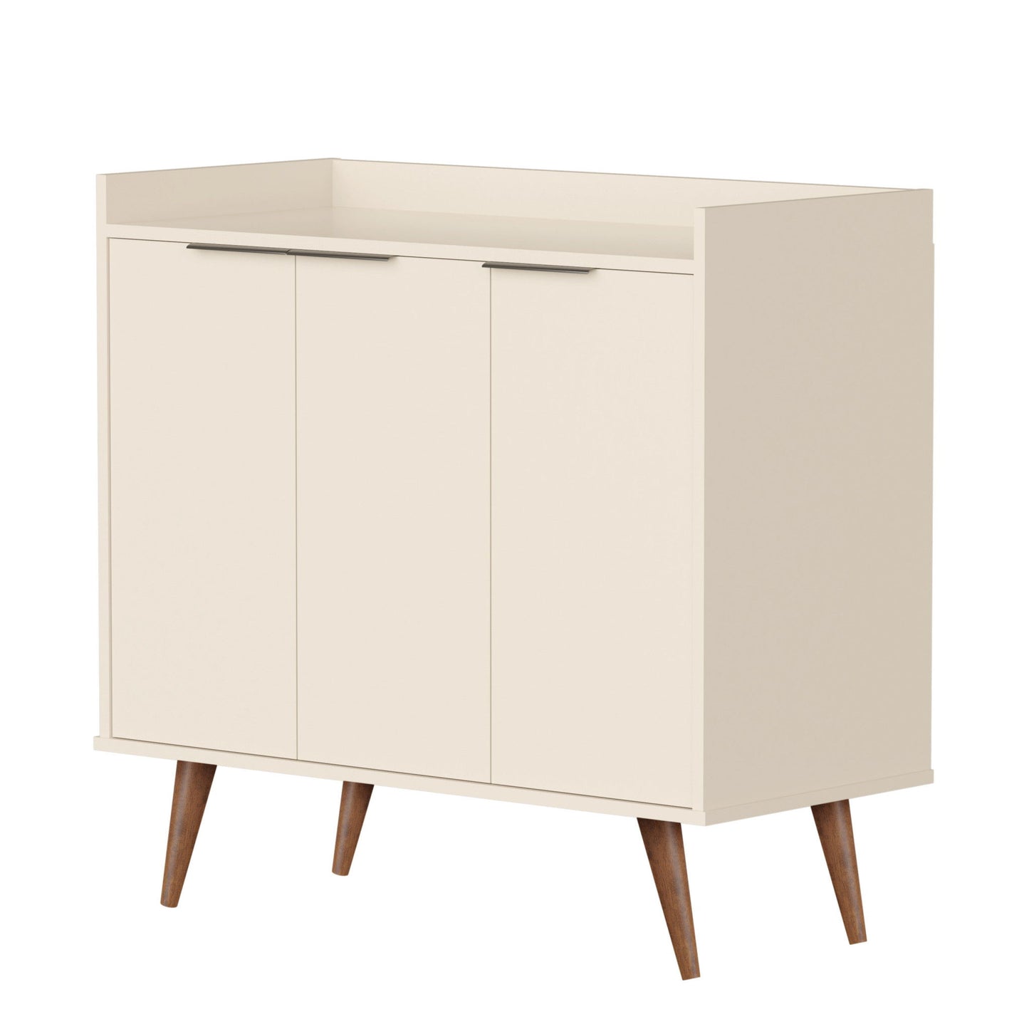 Buffet Accent Chest With Three Shelves - Off-White And Natural