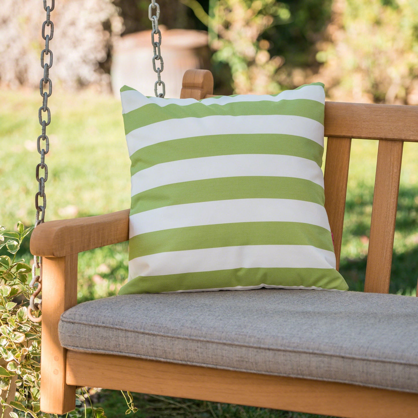 Coronado Stripe Square Pillow - Green