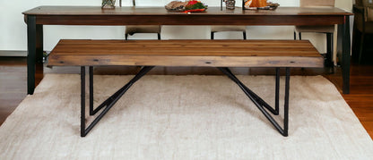 Wood Dining Bench - Brown / Black