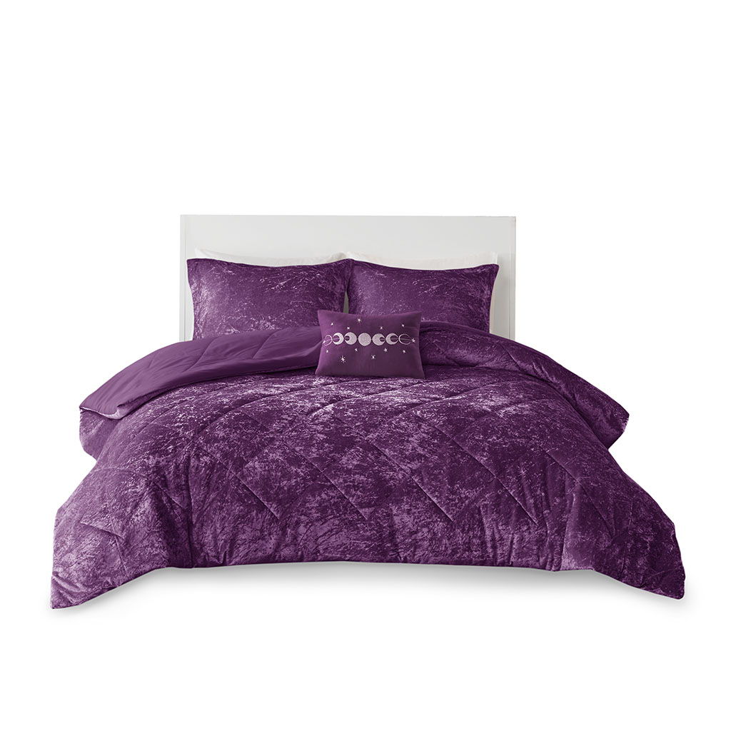 Felicia Velvet Comforter Set - Purple