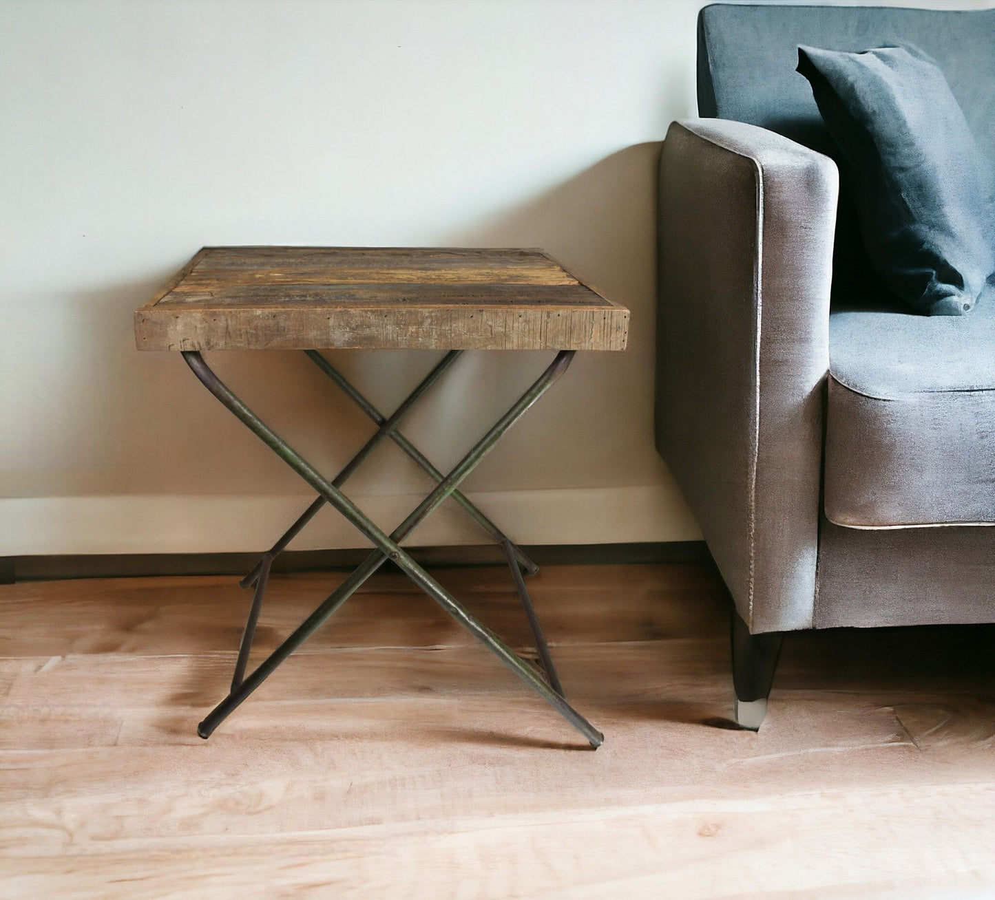 Wood Solid Wood End Table - Charcoal / Brown