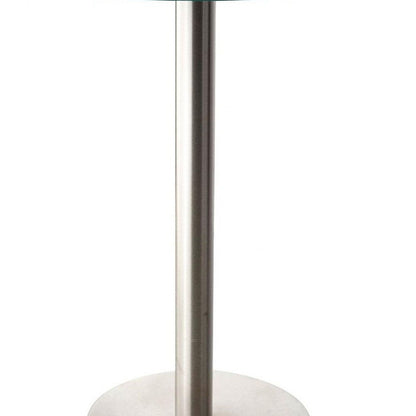 Glass Round End Table - Silver / Clear