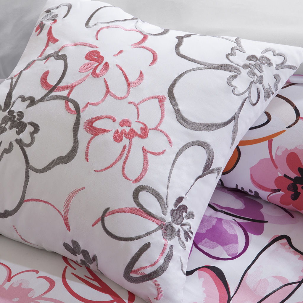 Floral Comforter Set, Pink