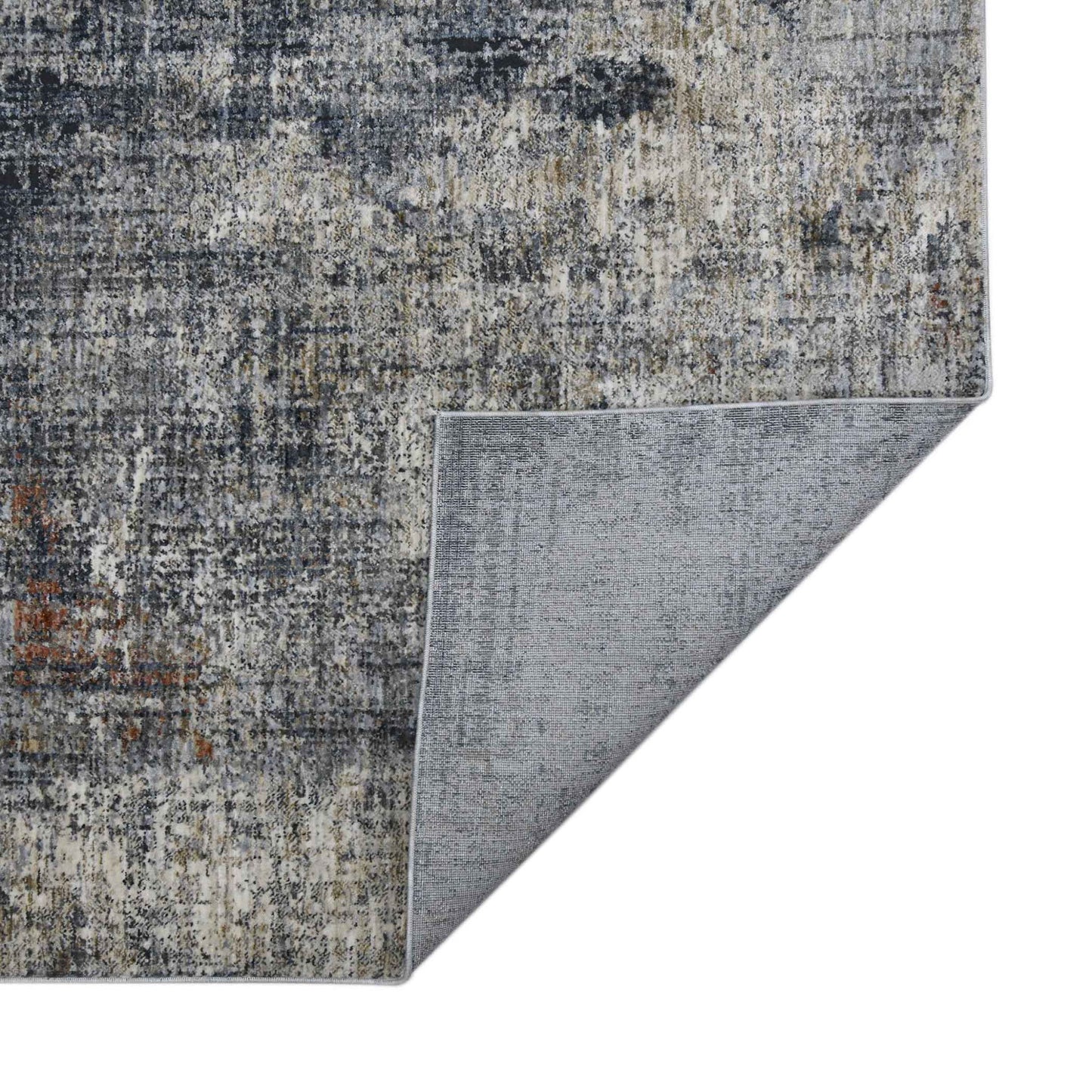 9' x 12' Abstract Power Loom Area Rug - Ivory And Gray