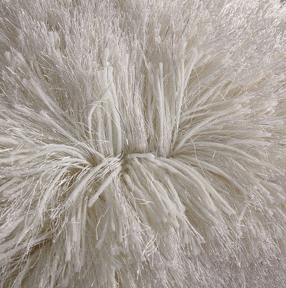 Decorative Shaggy Pillow With Lurex (18 In X 18 In) - White