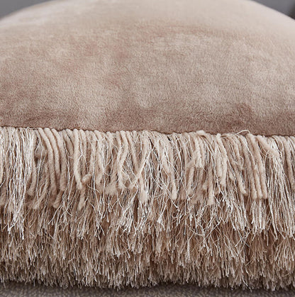 Decorative Shaggy Pillow With Lurex (18 In X 18 In) - Beige