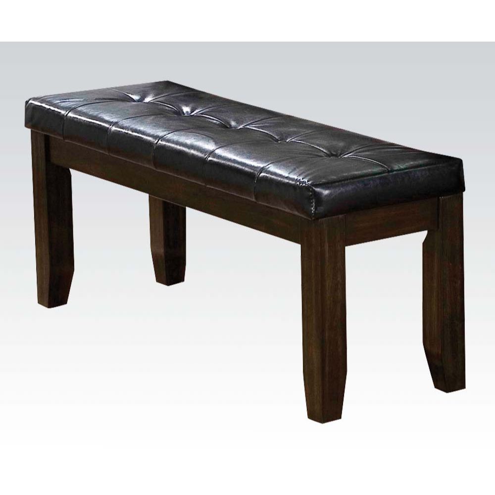 The Urbana dining bench helps replace chairs, giving your Decor a less cluttered look. Its wide frame is built using tough wood solids and features stretcher bars to help support the tapered block legs.