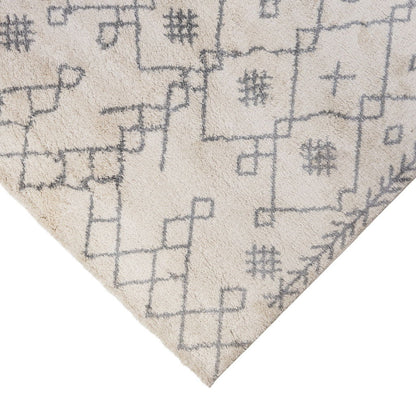 2' x 3' Geometric Shag Polypropylene Area Rug - Gray And Ivory