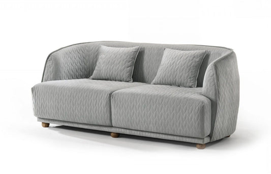 Modern Curved Back Quilted Loveseat - Light Gray