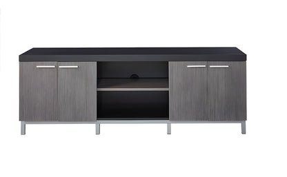 Cabinet Enclosed, Storage TV Stand - Black / Gray