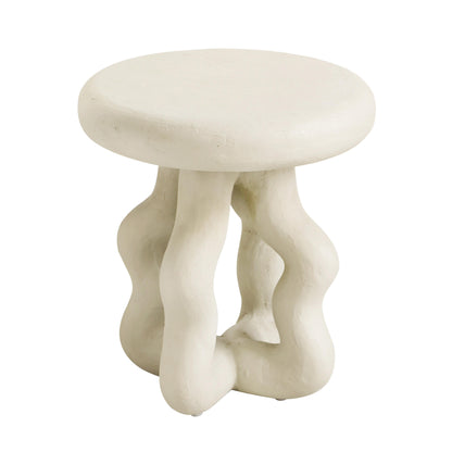 Maddie - Textured Side Table - Cream