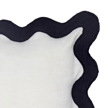 Scalloped - Edge Cotton Velvet Throw Pillow