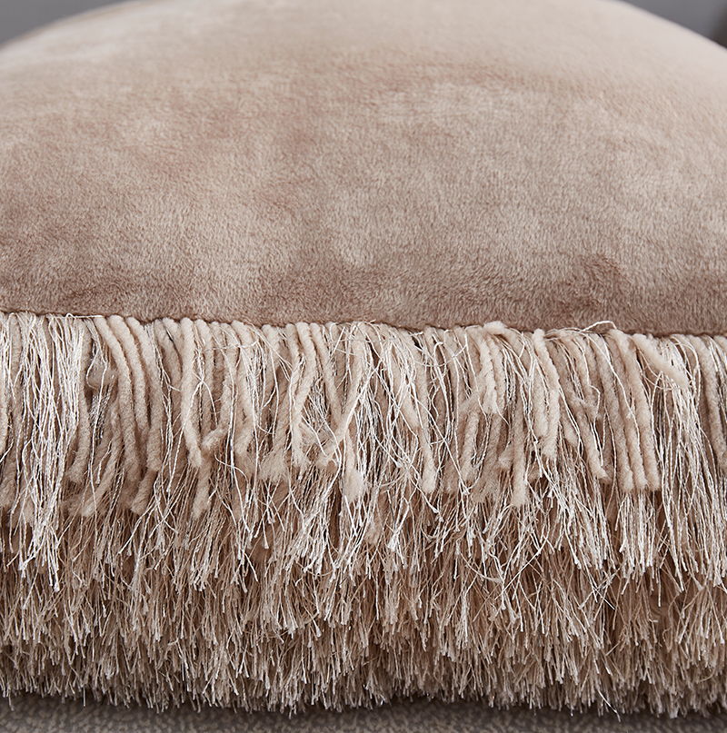 Decorative Shaggy Pillow (18 In X 18 In) - Beige