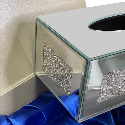 Ambrose Exquisite Mirrored Tissue Holder In Gift Box - Silver