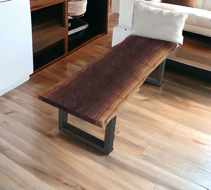 Solid Wooden, Dining Bench - Brown / Black