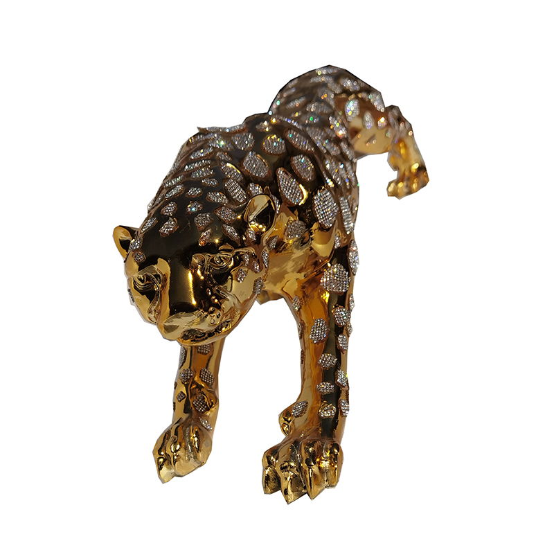 Ambrose Diamond Encrusted Gold Plated Panther (21" X 5"W X 5. 5"H)