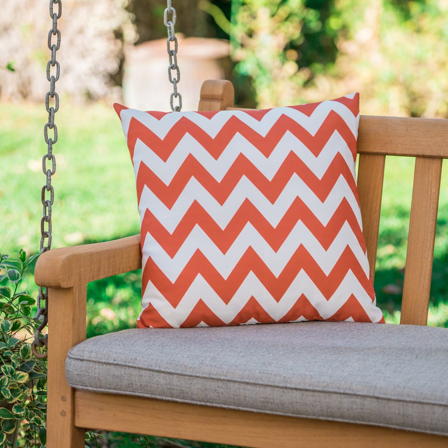 Marisol Chevron Square Pillow - Orange