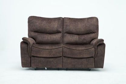 Microfiber Manual Reclining Love Seat - Dark Brown