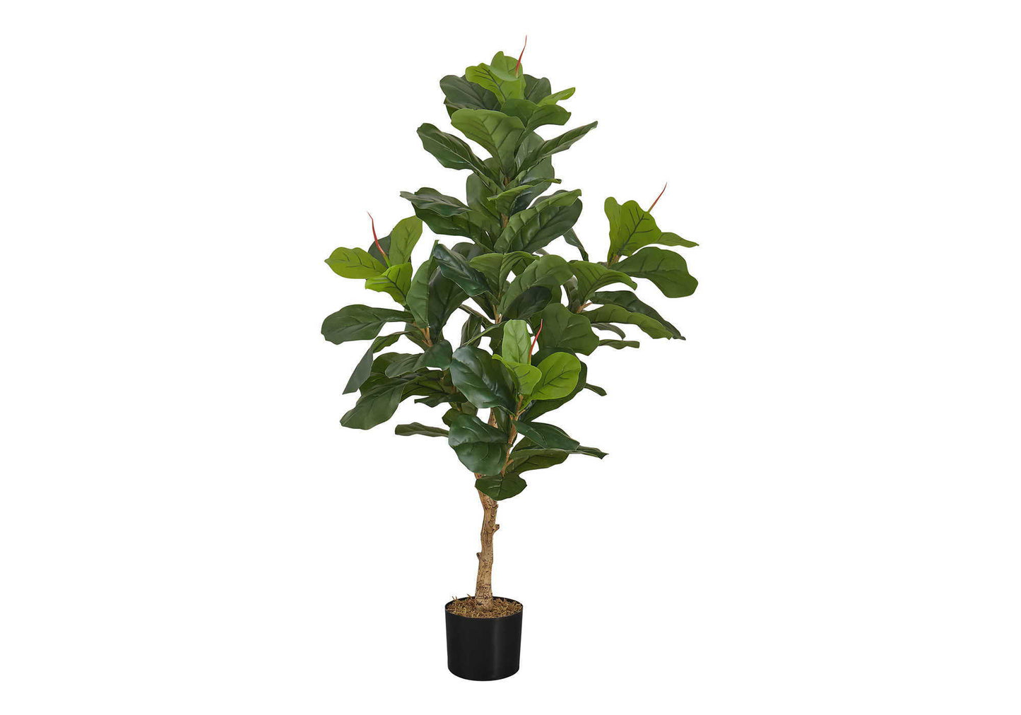 47" Tall, Artificial Plant, Fiddle Tree, Indoor, Faux, Fake, Floor, Greenery, Potted, Real Touch, Decorative - Green / Black