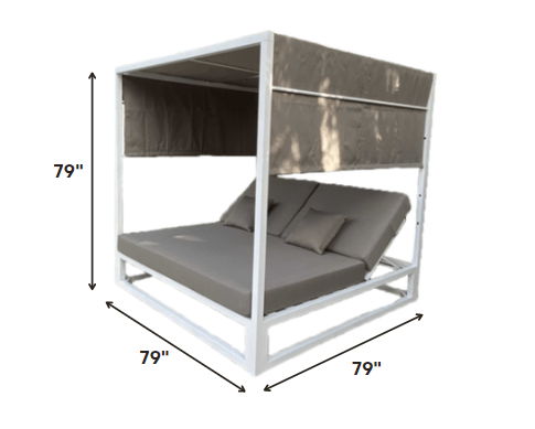 Aluminum And Cushions Patio Loveseat - White