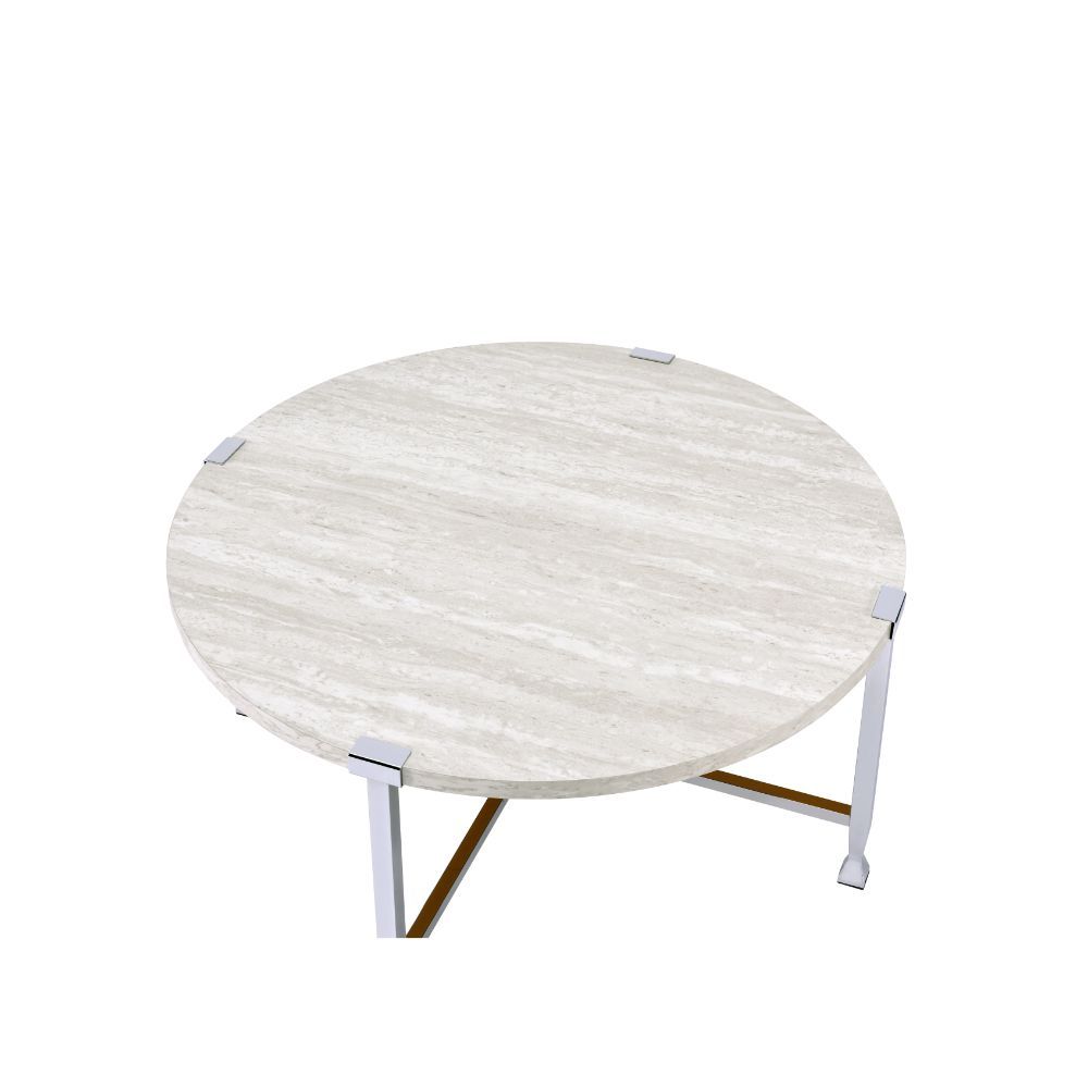 Brecon - Coffee Table - White Oak & Chrome