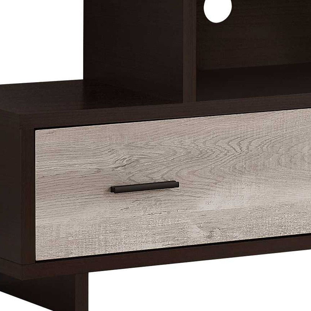 Cabinet Enclosed Storage, TV Stand - Brown