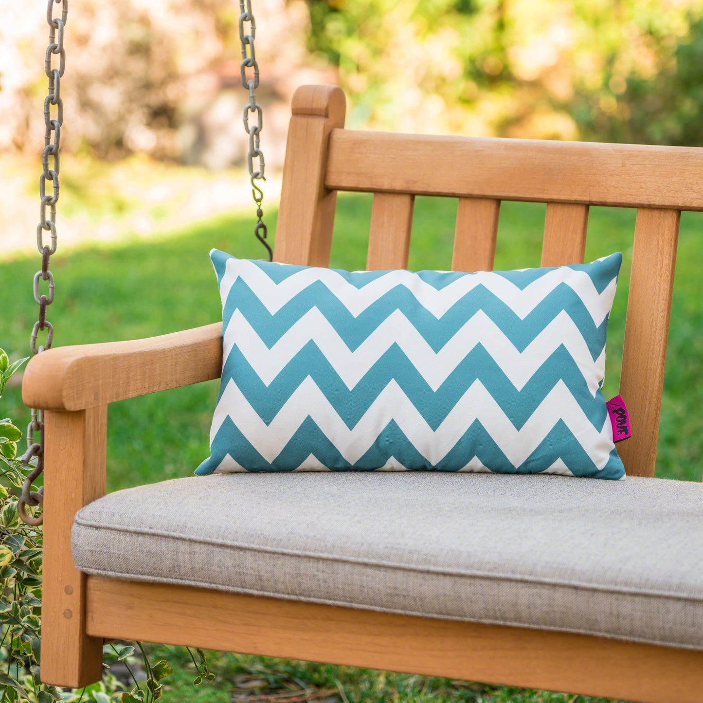 Marisol Chevron - Rectangular Pillow - Teal