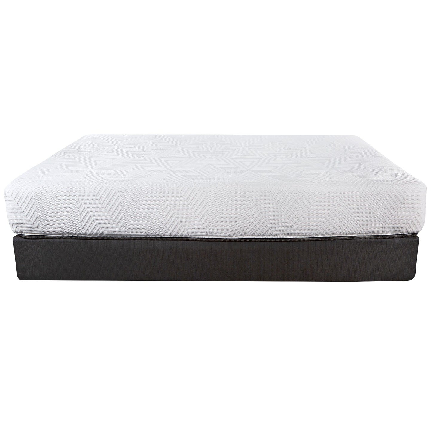 10.5" King Hybrid Lux Memory Foam And Wrapped Coil Mattress - White / Black