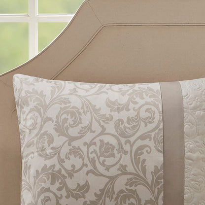 Embroidered 8 Piece Comforter Set, Neutral