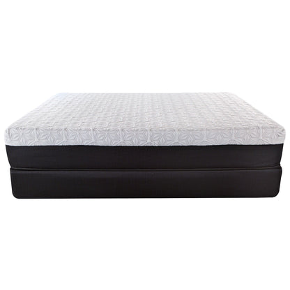 11.5" California King Lux Copper Infused Gel Memory Foam And High Density Foam Mattress - White / Black