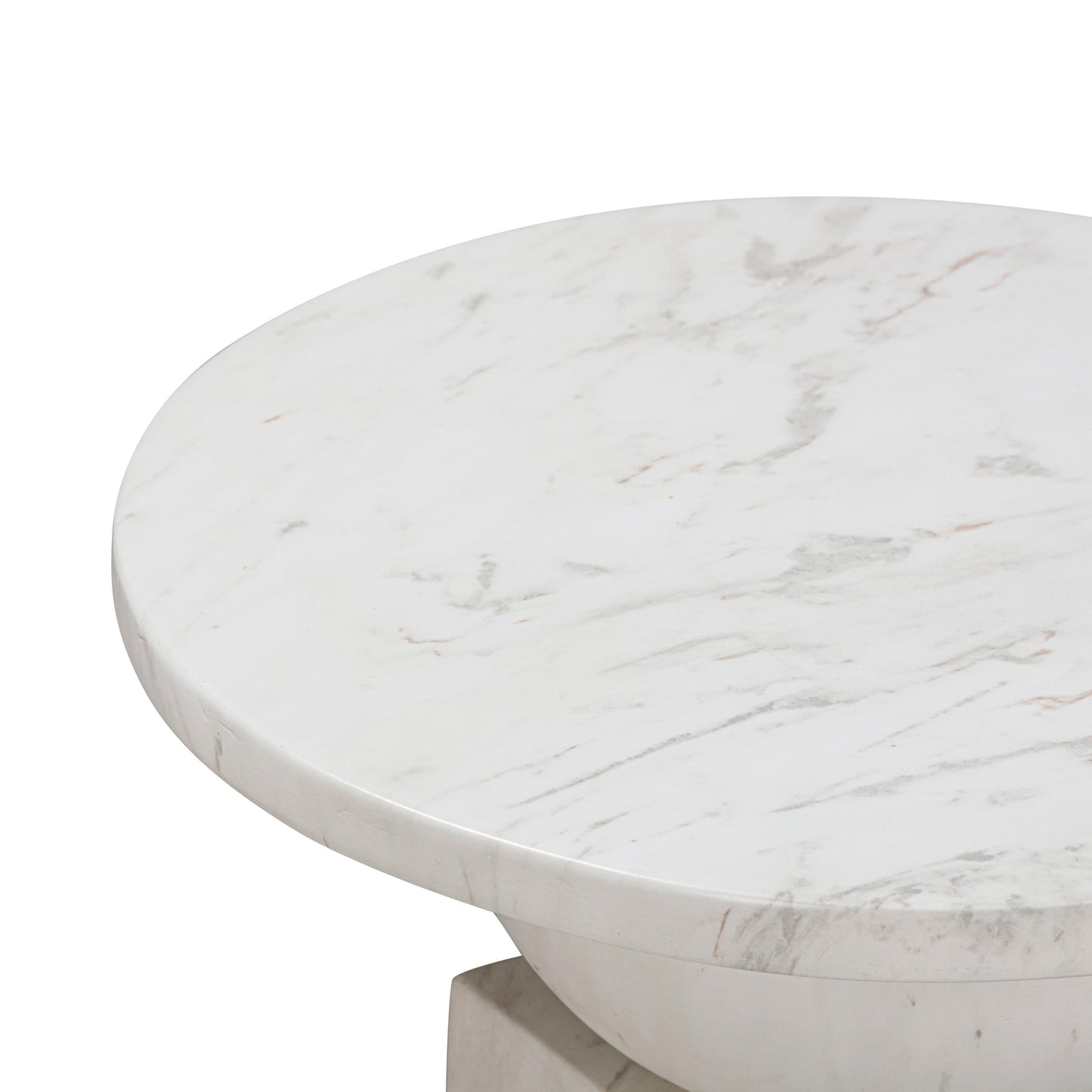 Chip - Marble Print Indoor / Outdoor Side Table - White