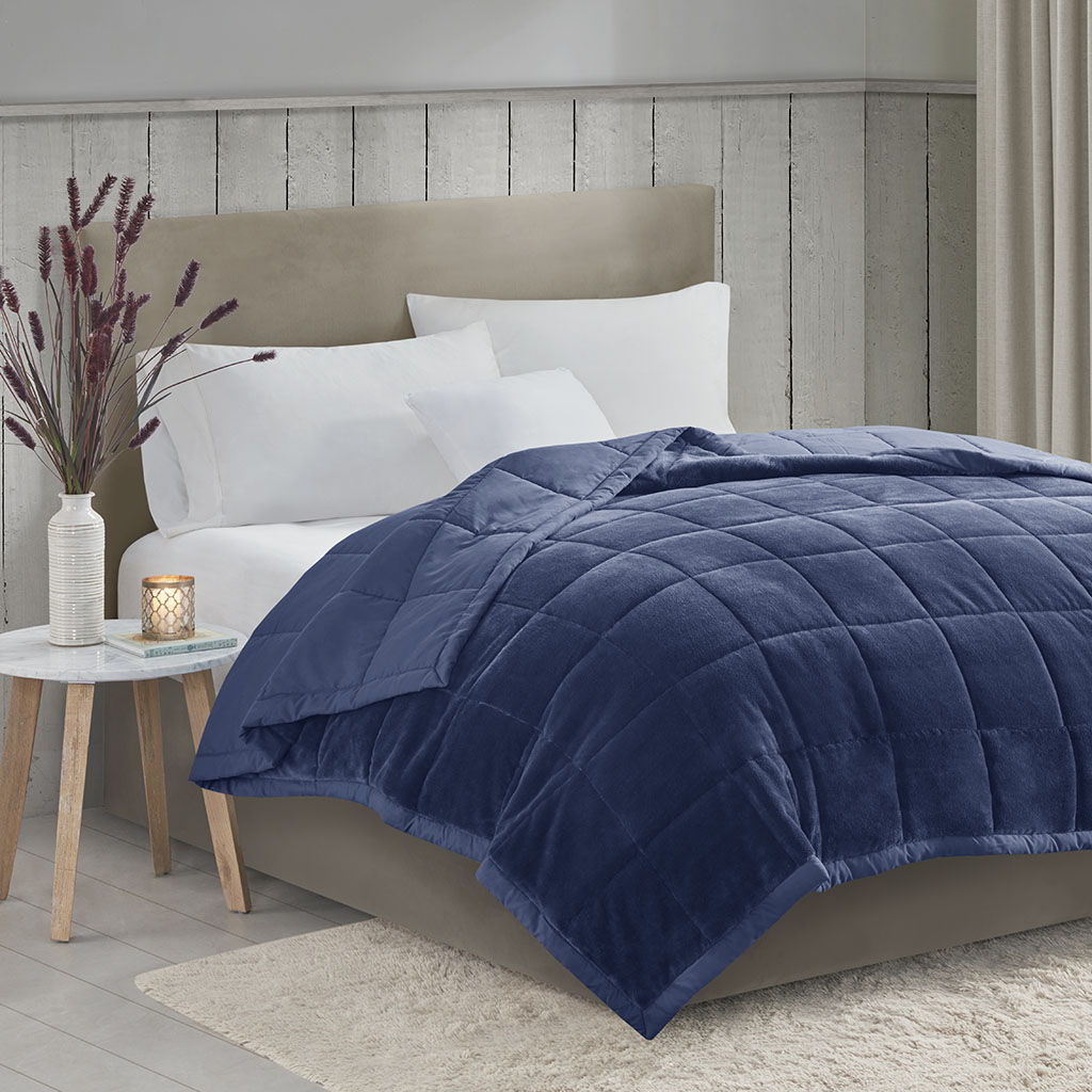 Reversible Heiq Smart Temperature Down Alternative Blanket Navy