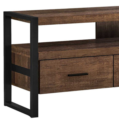 Cabinet Enclosed, Storage TV Stand - Brown / Black