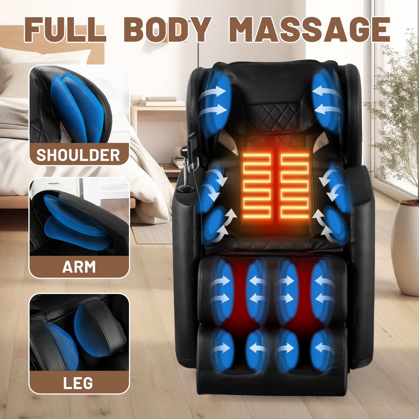 2024 Massage Chair Recliner with Zero Gravity with Full Body Air Pressure