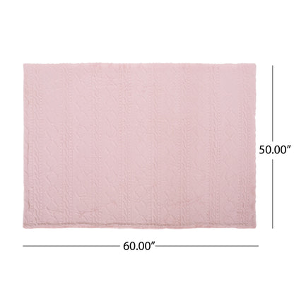 Throw BlankeT-Pink - Faux Fur