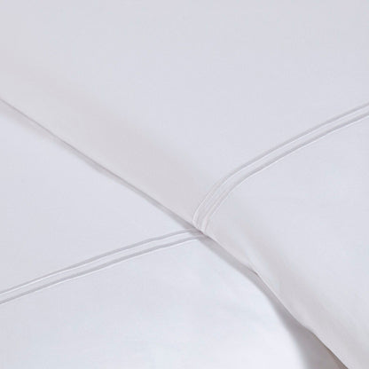 100% Cotton Sateen Embroidered Comforter Set - White