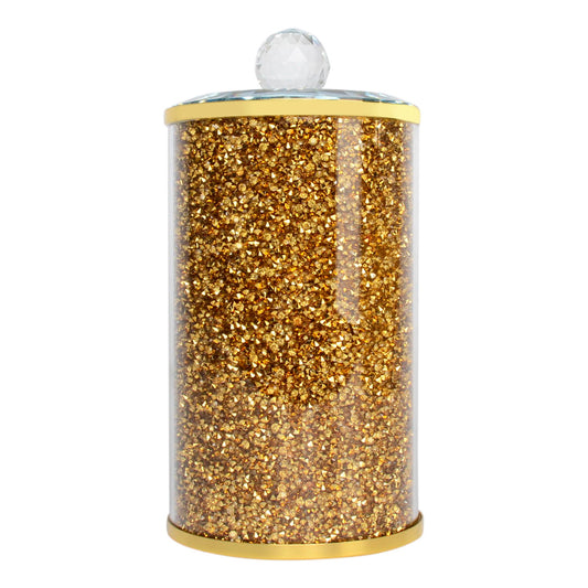 Ambrose Exquisite Glass Canister In Gift Box In Gold