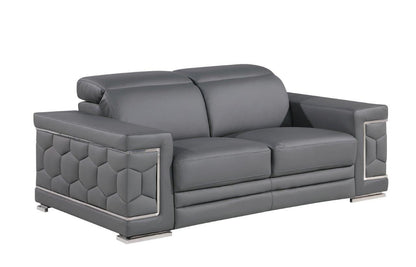 Genuine Love Seat Leather - Silver / Gray