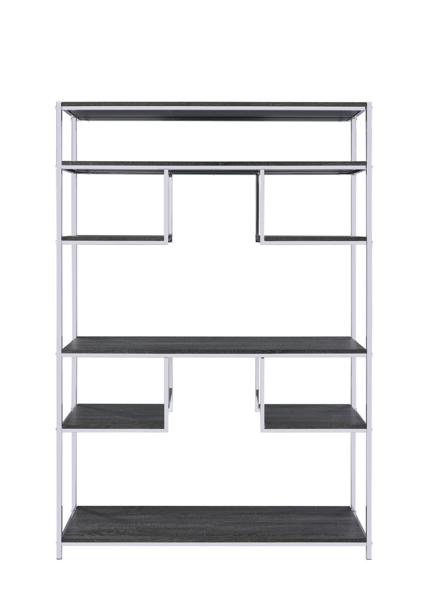 Vonara - Bookshelf - Chrome / Gray / Oak